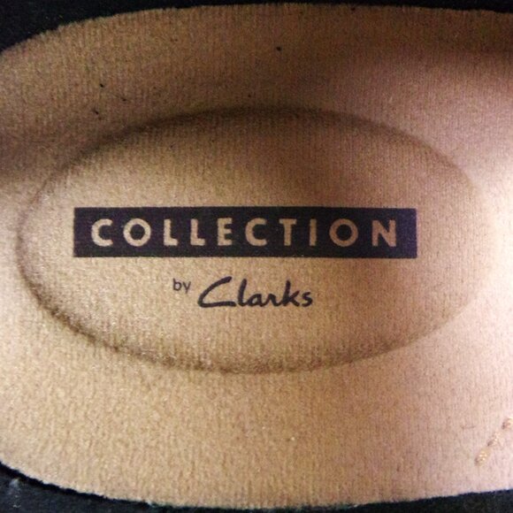 CLARKS COLLECTION size 9.5M black mid-heel Mary-Jane pumps cushioned insoles - Picture 10 of 14